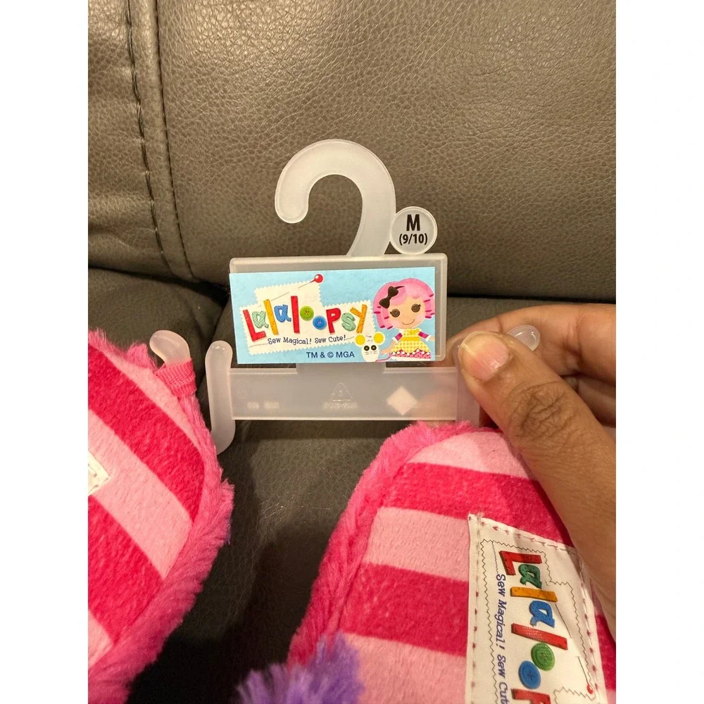 Lalaloopsy Girls Purple Pink Plush Character Slippers Size M 9/10 New